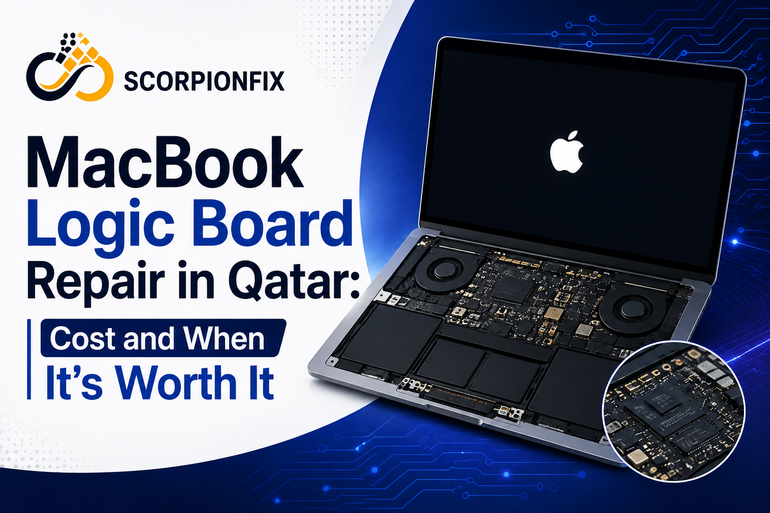 MacBook Logic Board Repair in Qatar by ScorpionFix